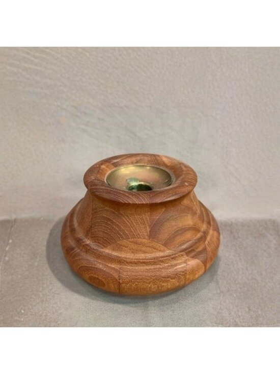 Dansk Other - Vintage Dansk Staved Teak Candle Holder with Brass Insert